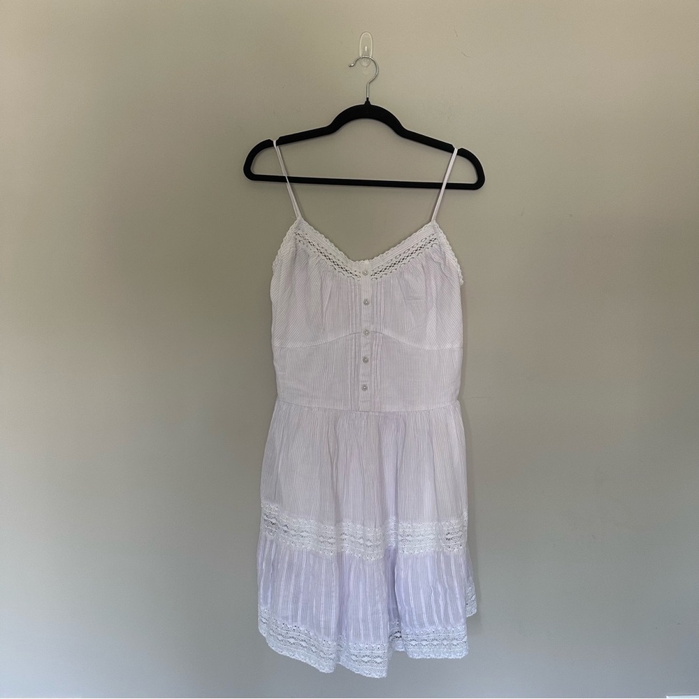 White Lace-Trim Spaghetti Strap Sundress